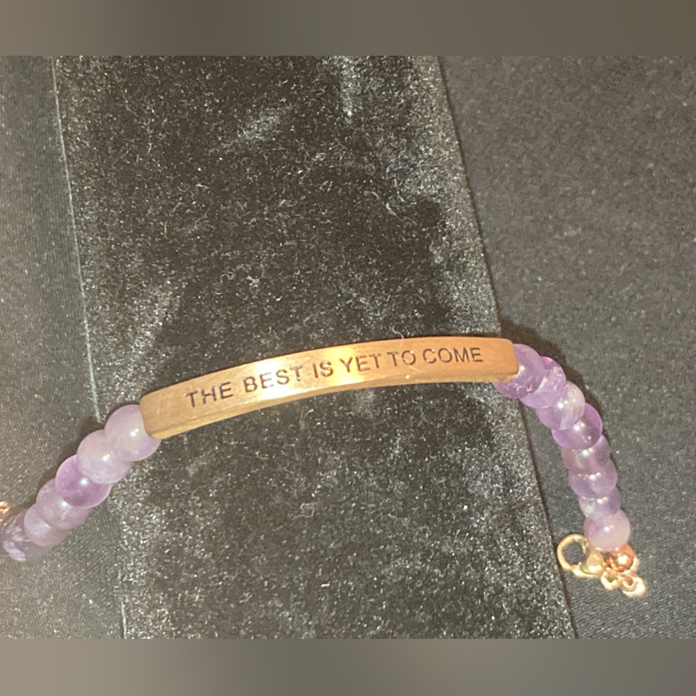 INSPIRATION CO. “THE BEST IS YET TO COME” BRACELET W/ ROSE GOLD TONE CHAIN - Picture 2 of 12